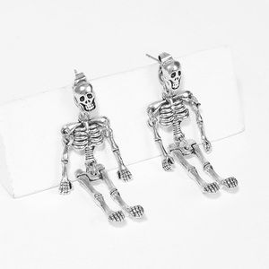 Only 2 left! Silver Skeleton Goth Gothic Dangle Earrings